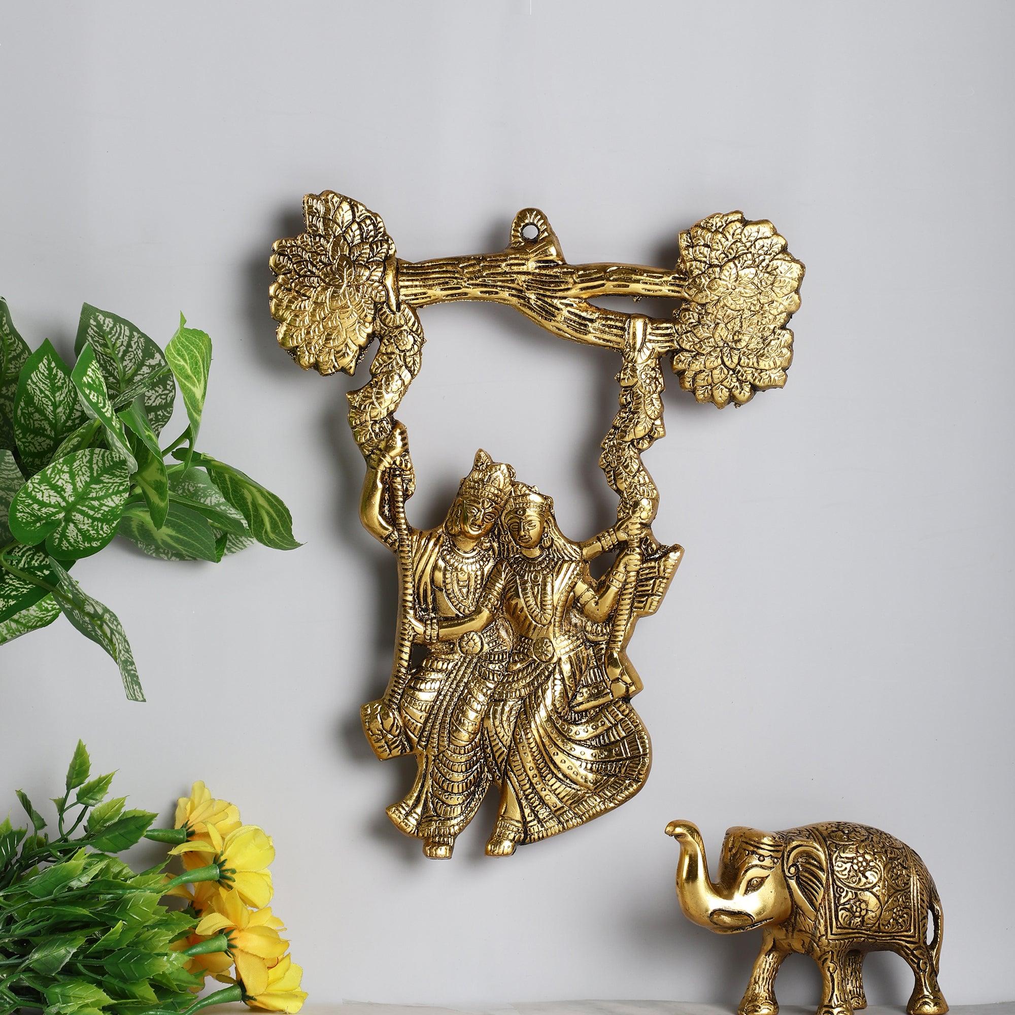Radha Krishna Metal Swing Wall Hanging - Main Image