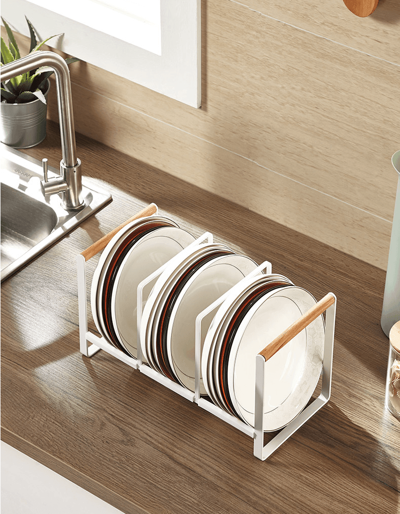 Buy Three Compartment Plate Rack Kitchen Plate Holder Rack