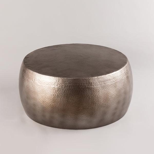 Buy Center Table - Pewter Aluminium Hammered Coffee Table | Center Table For Home & Living Room by Indecrafts on IKIRU online store