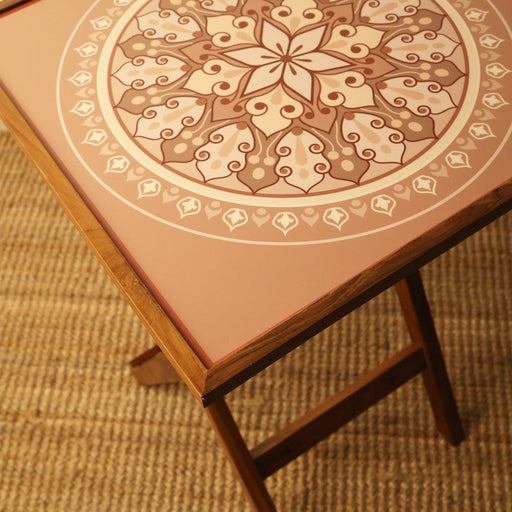 Buy Center Table - Wooden Square Folding Coffee Table | Mandala Design Side Table by bambaiSe on IKIRU online store