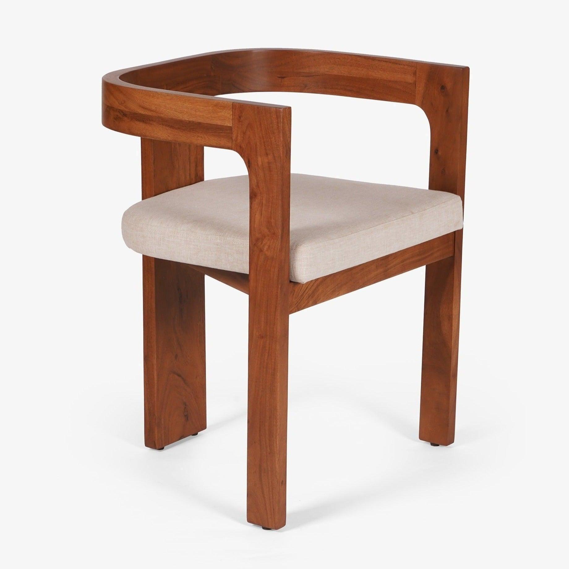 Attica Wooden Dining Chair With Armrest Minimal Living Room Chair Fo