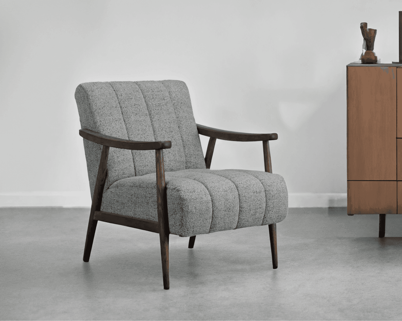 Arc Solid Teak Wood Arm Chair Luxurious Wooden Chair for Living Room