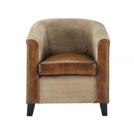Buy Lounge Chair - Espano Leather Canvas Sofa by Home Glamour on IKIRU online store