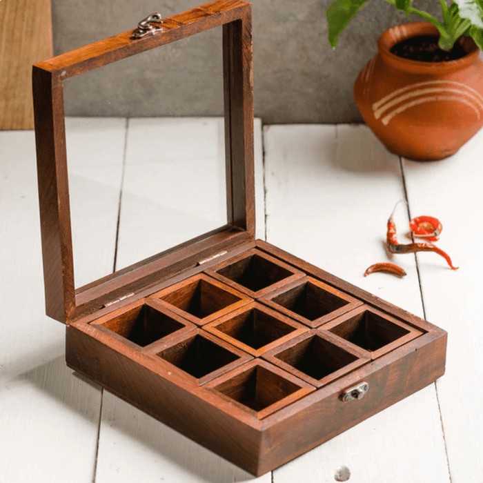 Buy Masala Box - Chakor Wooden Masala Daani | Storage Box With Lid For Home & Kitchen by Araana Home on IKIRU online store