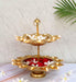 Buy Puja Essentials - Decorative Gold Two Layer Urli | Pedestal Stand Diya by Amaya Decors on IKIRU online store