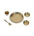 Buy Puja Essentials - Golden Brass Bhog Thaal Set Of 5 | Pooja Utensils For Home by Amaya Decors on IKIRU online store