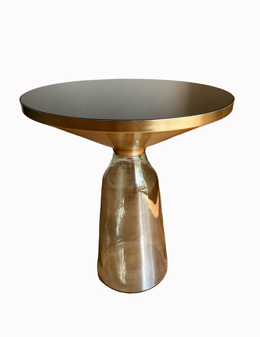 Buy Side Table - Lustrous Green & Golden Glass Bell Side Table | Coffee Table For Home & Living Room by House of Trendz on IKIRU online store