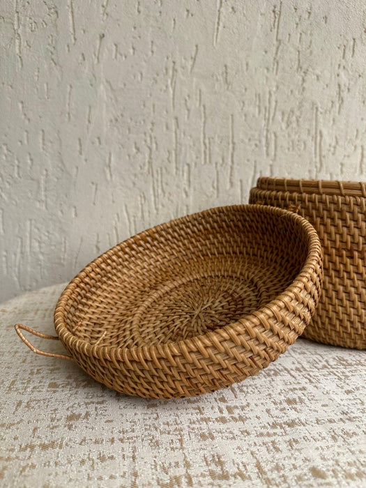 Buy Storage & Organizer - Rattan Storage Box With Lid | Natural Woven Basket For Living Room & Bedroom by Tesu on IKIRU online store