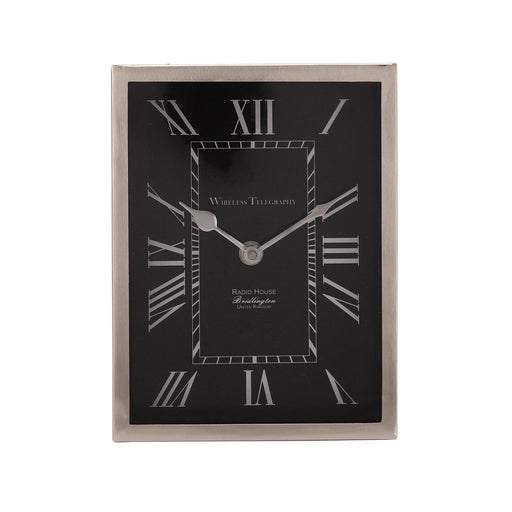 Buy Table Clock - Silver Framed Aluminium Table Clock For Bedside & Living Room Decor by De Maison Decor on IKIRU online store