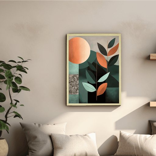 Buy Wall Art - Bohemian Sphered Leaf: Artisan Canvas Wall Decor Masterpiece by Sowpeace on IKIRU online store