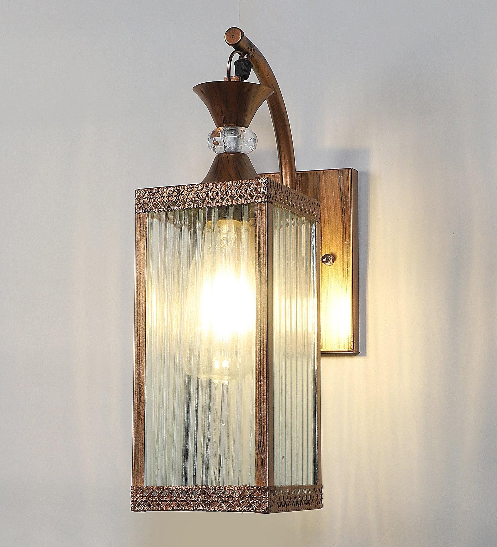 Chakor Luxurious Glass Finish Wall Lampshade | Decorative Copper
