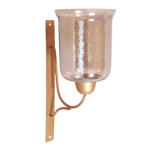 Buy Wall Light - Roshni Wall Mounted Candle Holder | Dull Gold and Lusture Glass Wall Hurricane by Manor House on IKIRU online store