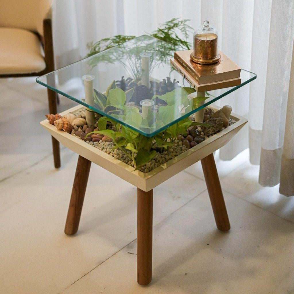 Shop Breathing Coffee Table Airy Glass Top Decor Side Table