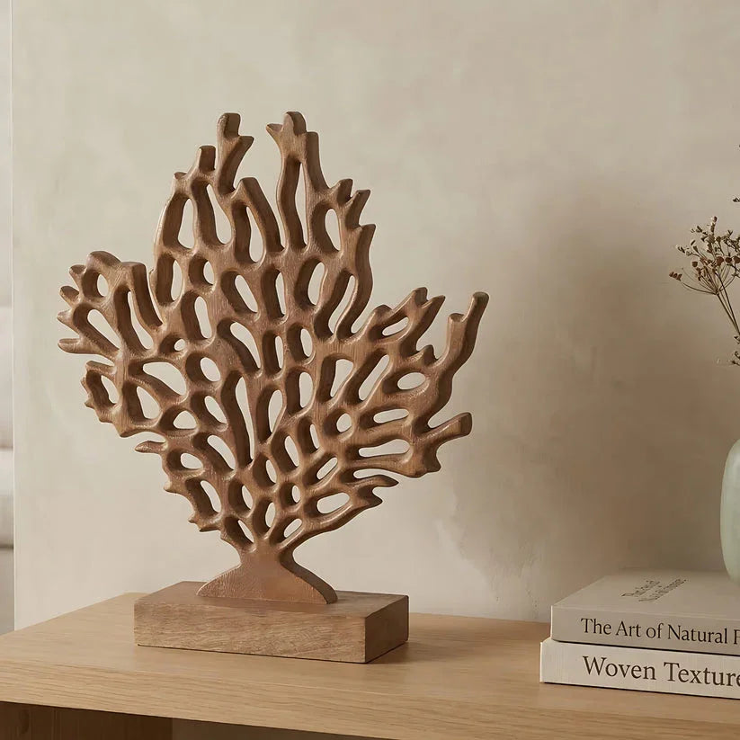Marceau Wooden Coral Sculpture | Hand-Carved Mango Wood Decorative