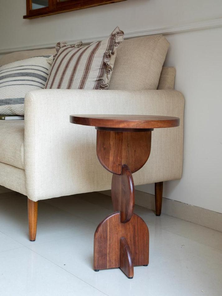 Living Room Wooden Sofa Tray Table Get Titus Side Table, Acacia - Main Image