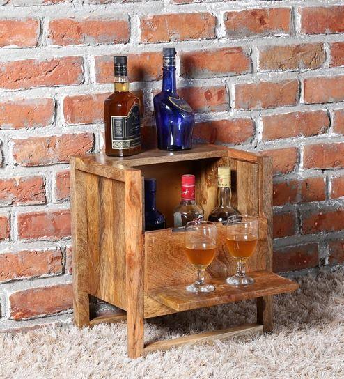 Buy Bar Cabinet - Small Wooden Home Bar Cabinet | Bar Furniture For Home by The home dekor on IKIRU online store