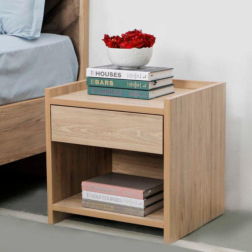Buy Bedside Table - Wooden Bedside Table with Drawer and storage space by Home4U on IKIRU online store