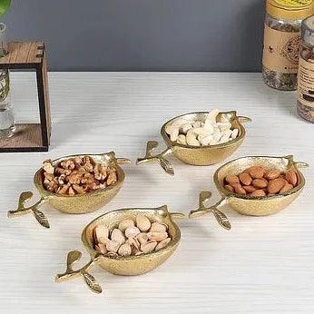 Aluminum Pomegranate Shape Dry Fruits Bowl For Serving Gifting