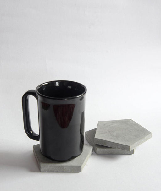 Buy Coaster - Concrete Pentagon Table Coasters For Tea Coffee Water For Home & Office Set of 3 by Concrete Aesthetics on IKIRU online store