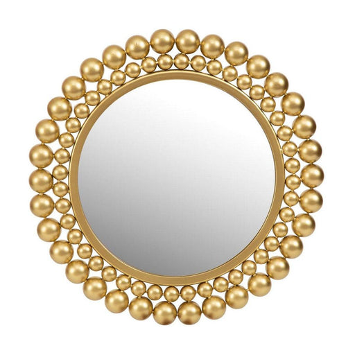 Buy Mirrors - Amagya Decorative Round Mirror- Golden Beaded Design by Home4U on IKIRU online store