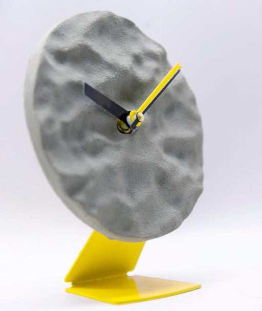 Buy Table Clock - Handcrafted Round Table Clock for Home & Office Decor Yellow & Grey Color by Concrete Aesthetics on IKIRU online store