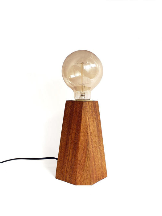 Buy Table lamp - Wooden Table Lamp for Office Study Side Table and Home Decor Pyramid Base With Bulb by Studio Indigene on IKIRU online store