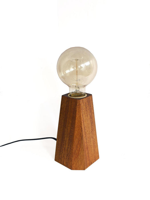 Buy Table lamp - Wooden Table Lamp for Office Study Side Table and Home Decor Pyramid Base With Bulb by Studio Indigene on IKIRU online store