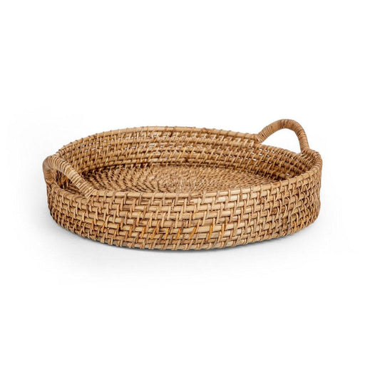 Buy Tray - Rattan Multipurpose Round Organiser Tray With Handle Eco Friendly by Home4U on IKIRU online store
