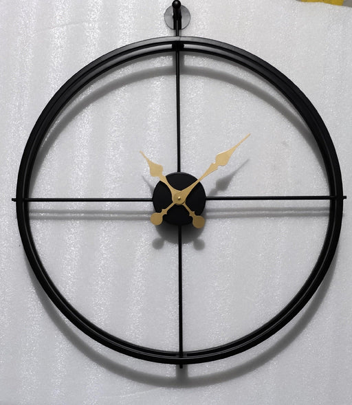 Buy Wall Clock - Modern Cross Black Metal Circular Wall Clock For Home And Living Room by Zona International on IKIRU online store