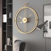 Buy Wall Clock - Round Wall Clock Decor for Living Room Bedroom & Office | Golden Metal Clock by Handicrafts Town on IKIRU online store