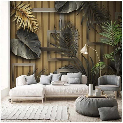 Buy Wallpaper - The 3D Leaves Wallpaper by Reach Decor on IKIRU online store