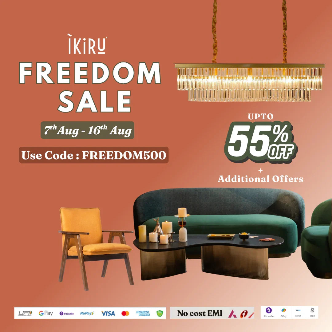 🪑 IKIRU Freedom Sale 2025 is Live Now – Up to 55% Off on Furniture & Lights !