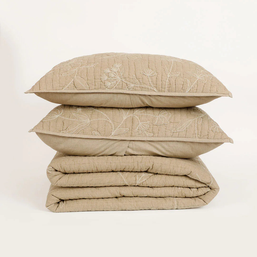 Whimsy Embroidered Bedspread With Sham Set