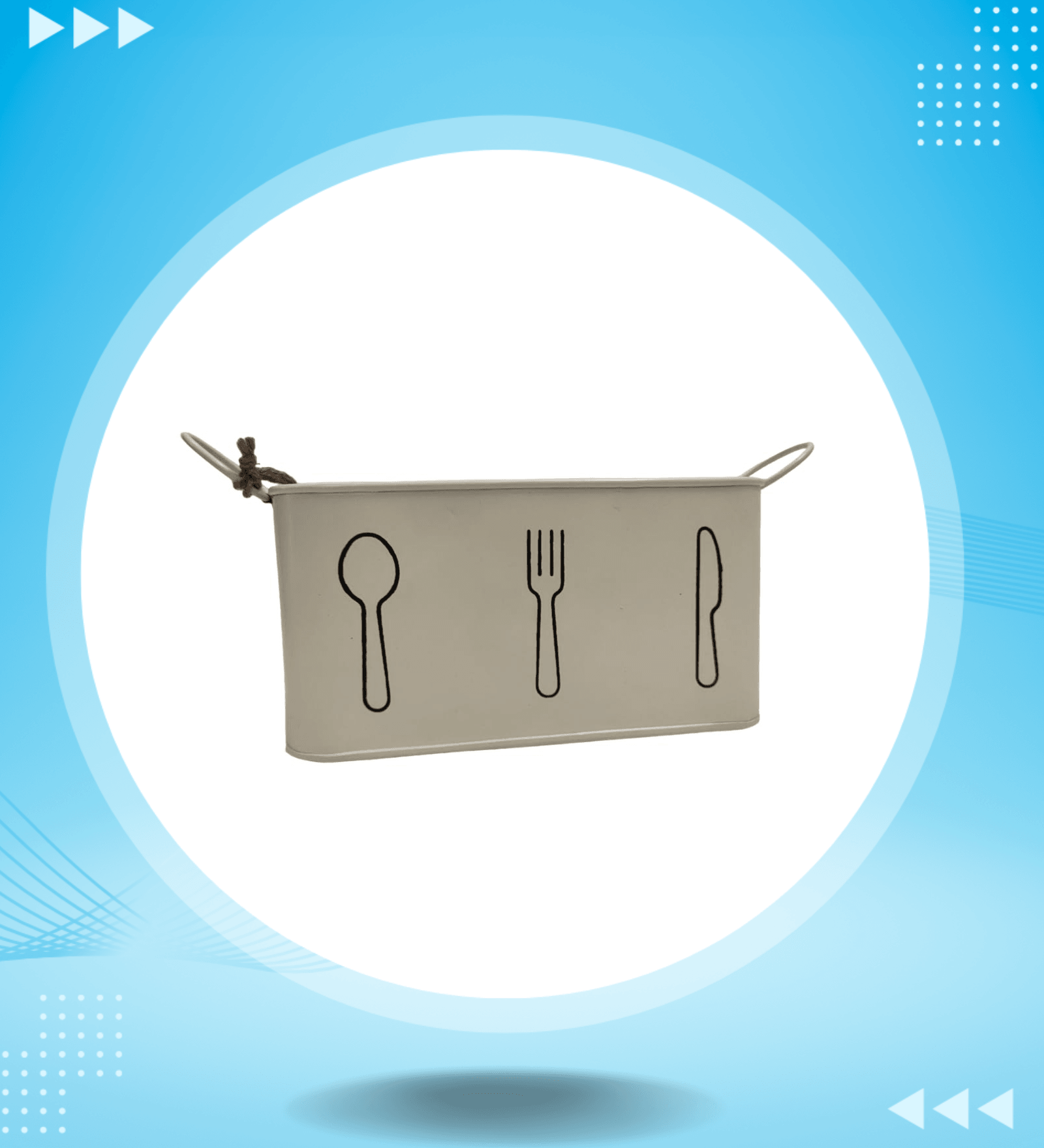 Metal Cutlery Holder Spoon ,Fork ,Knife for Dining and Kitchen | Ideal for all your cutlery  (Ivory)