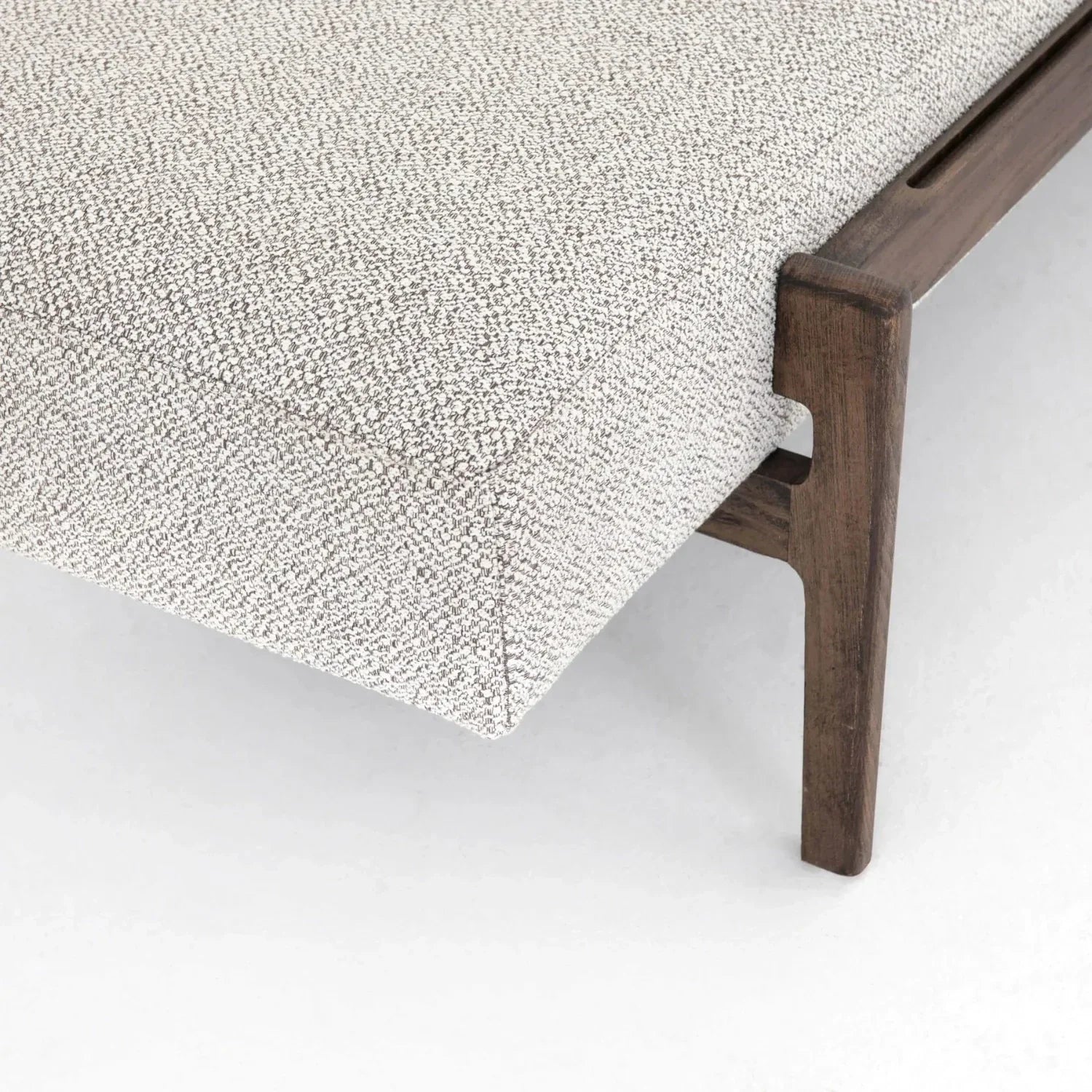 Luxqen Teak Wood & Fabric Upholstery Bench