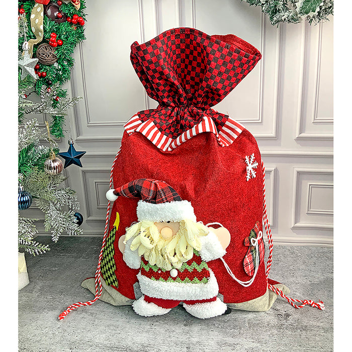 Knitted Christmas Sack for Christmas Gifts and Home Décor