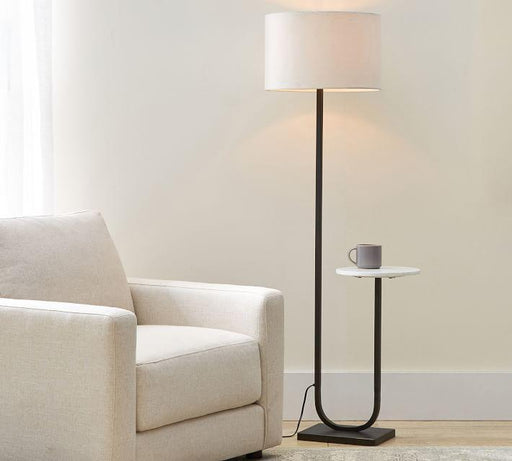 Buy Floor Lamp - Black Metal Modern Shelf Marble Top Floor Lamp | Standing Light For Home by Handicrafts Town on IKIRU online store