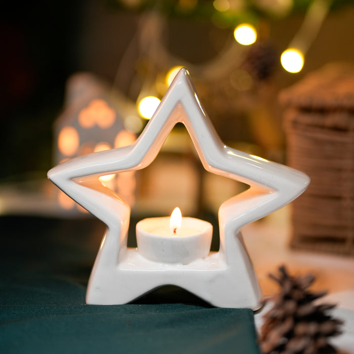 Star-Shaped Tea Light Holder | Star Candle & Tea Light Stand