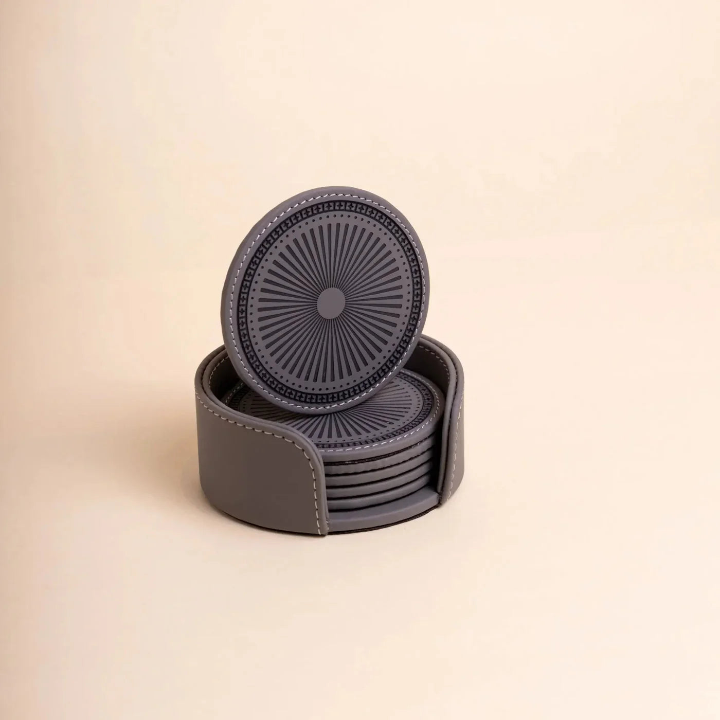 Sepia Homes | Aura Leather Coaster Set – Stylish Surface Protection