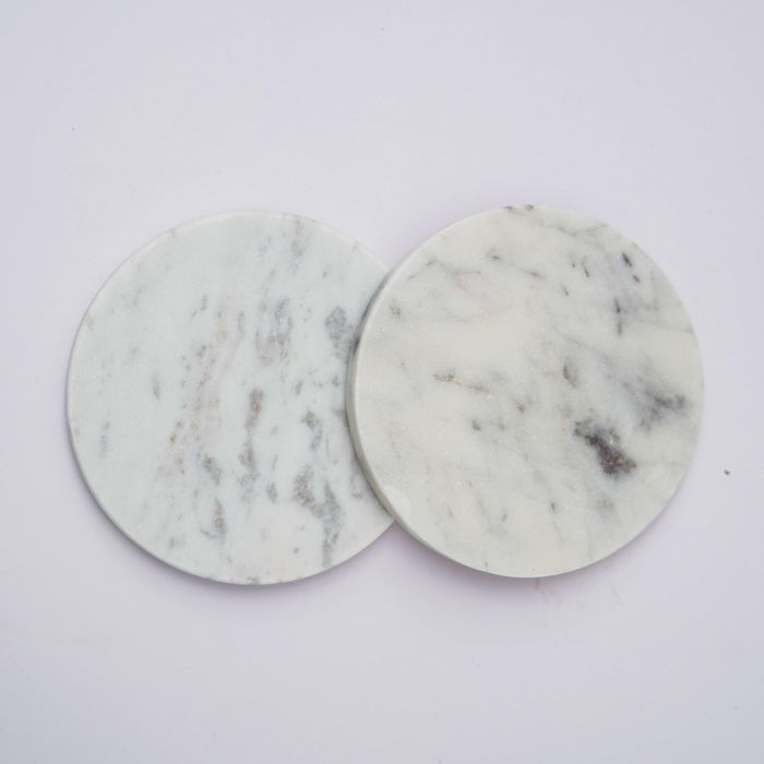 White Marble Plain Coaster for Tea Coffee | Trivets for Dining Table