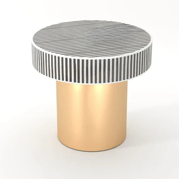 Inlay Round Side Table - Waterfall