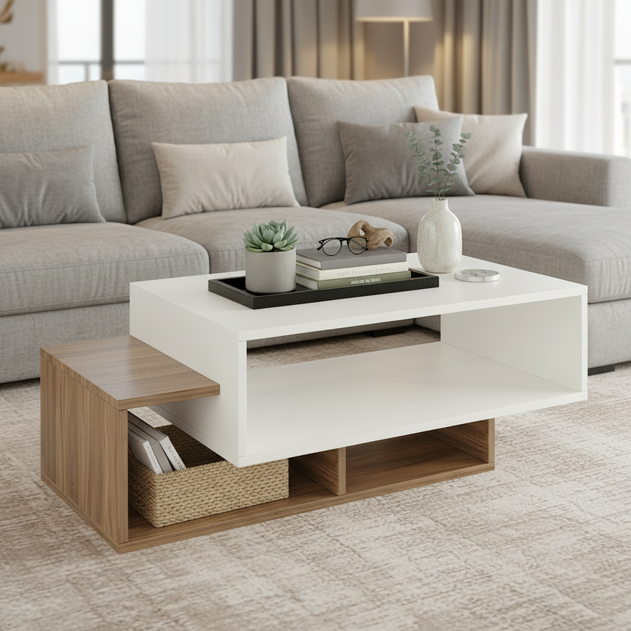 Coffee Table for Living Room with Storage Shelf - Pearson