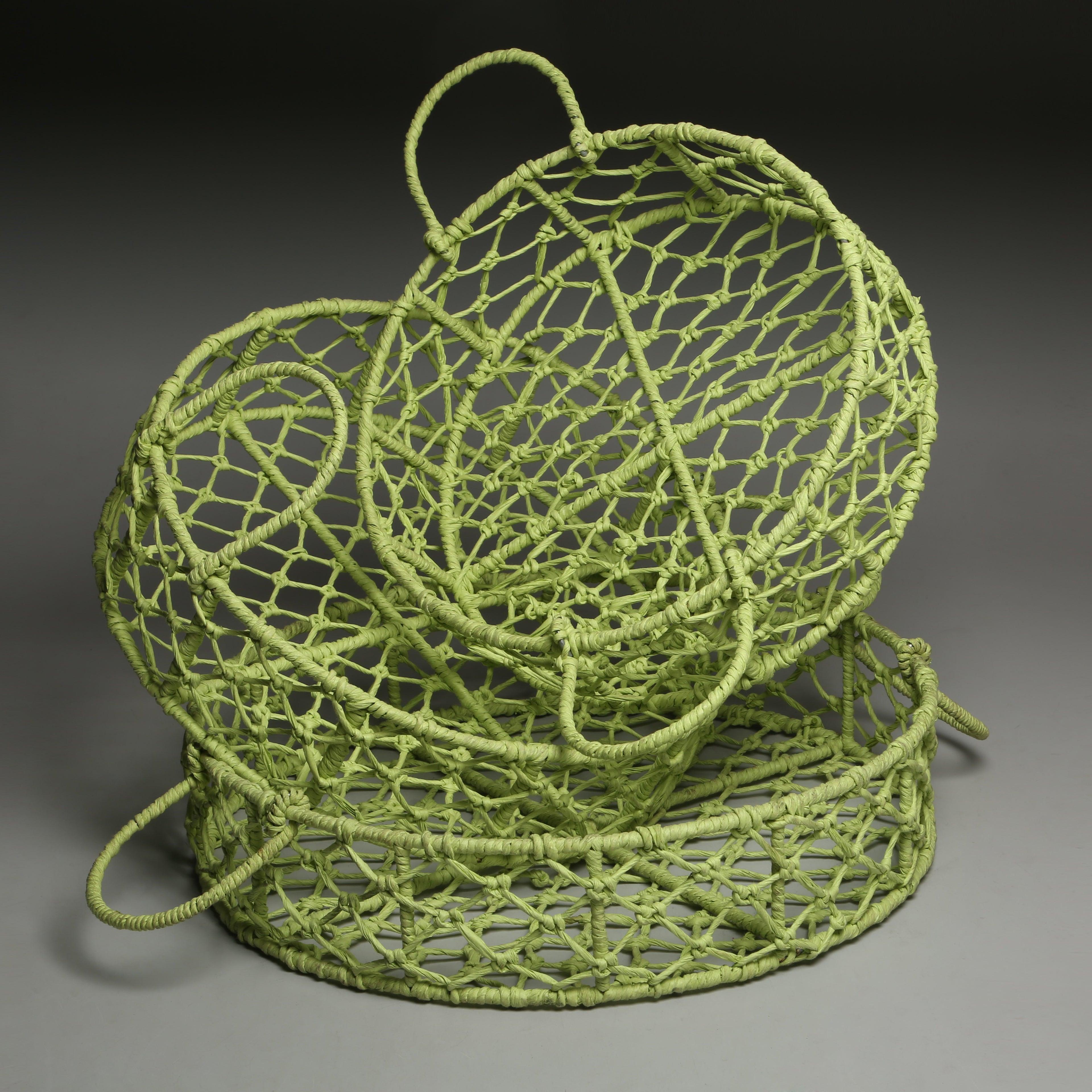 Handwoven Green Baskets Set of 3