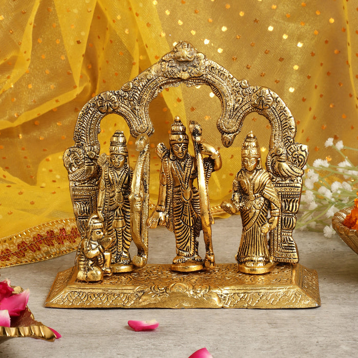 Lord Ram Darbar Sculpture with Sita, Laxman, and Hanuman Ji