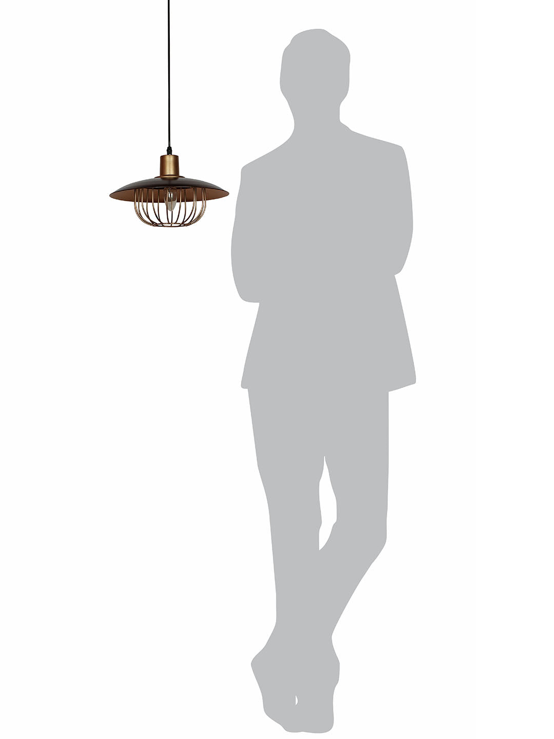 Industrial Brown & Gold Flat Top Cage
  Pendant Light