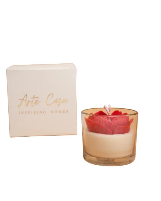 Ruby heart candle