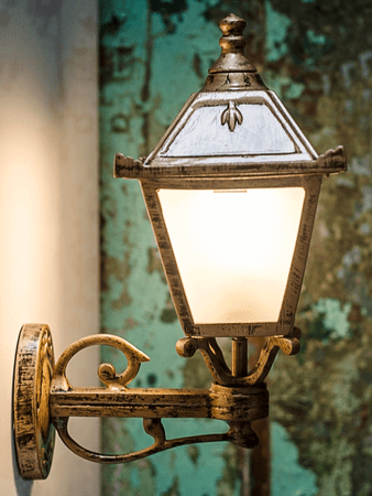 Vintage Antique Golden Outdoor Wall Light