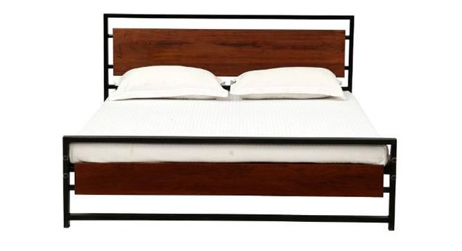 Pixel Wooden King Bed | Metal + Acacia Wood