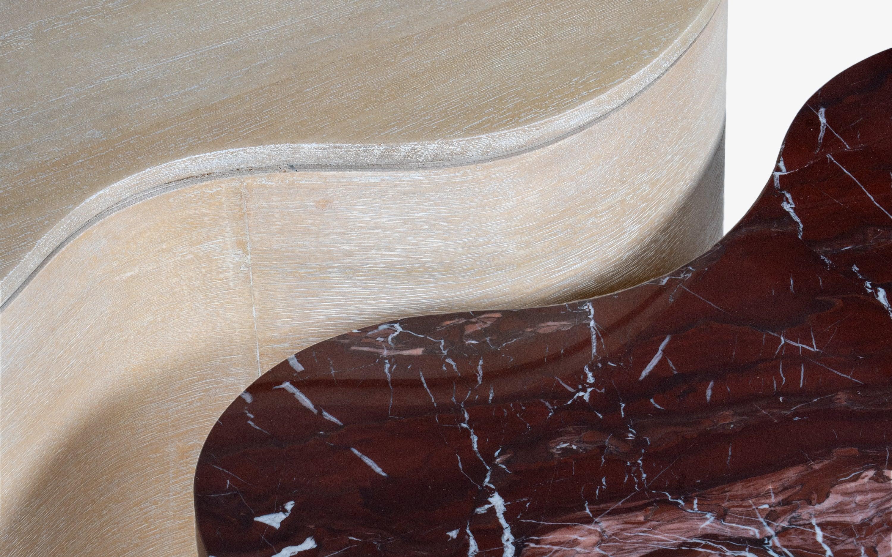 Chip and Dale Coffee Table Set of 2 | Cherry Marble and Mango Veneer