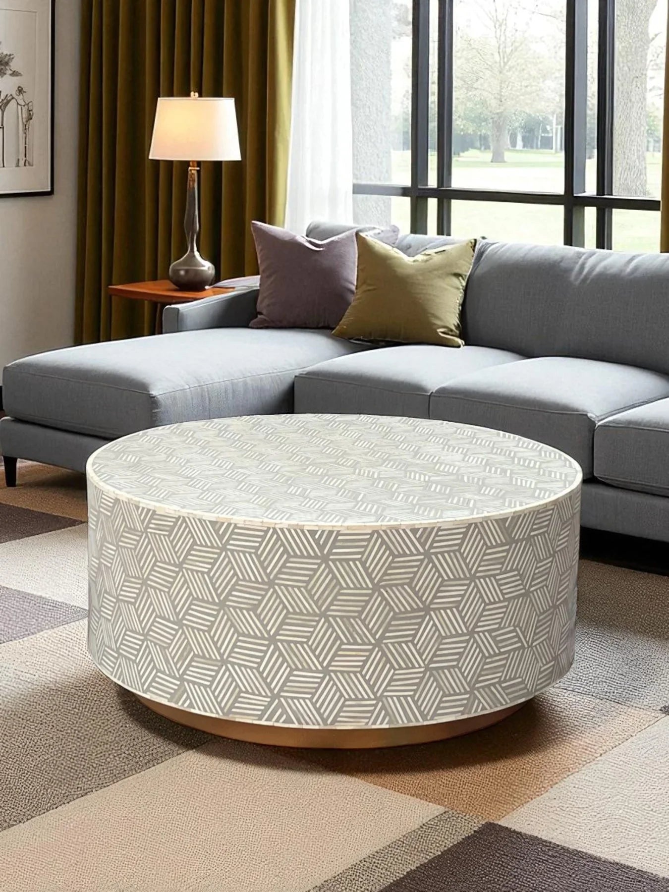 Inlay Round Coffee Table -Geo